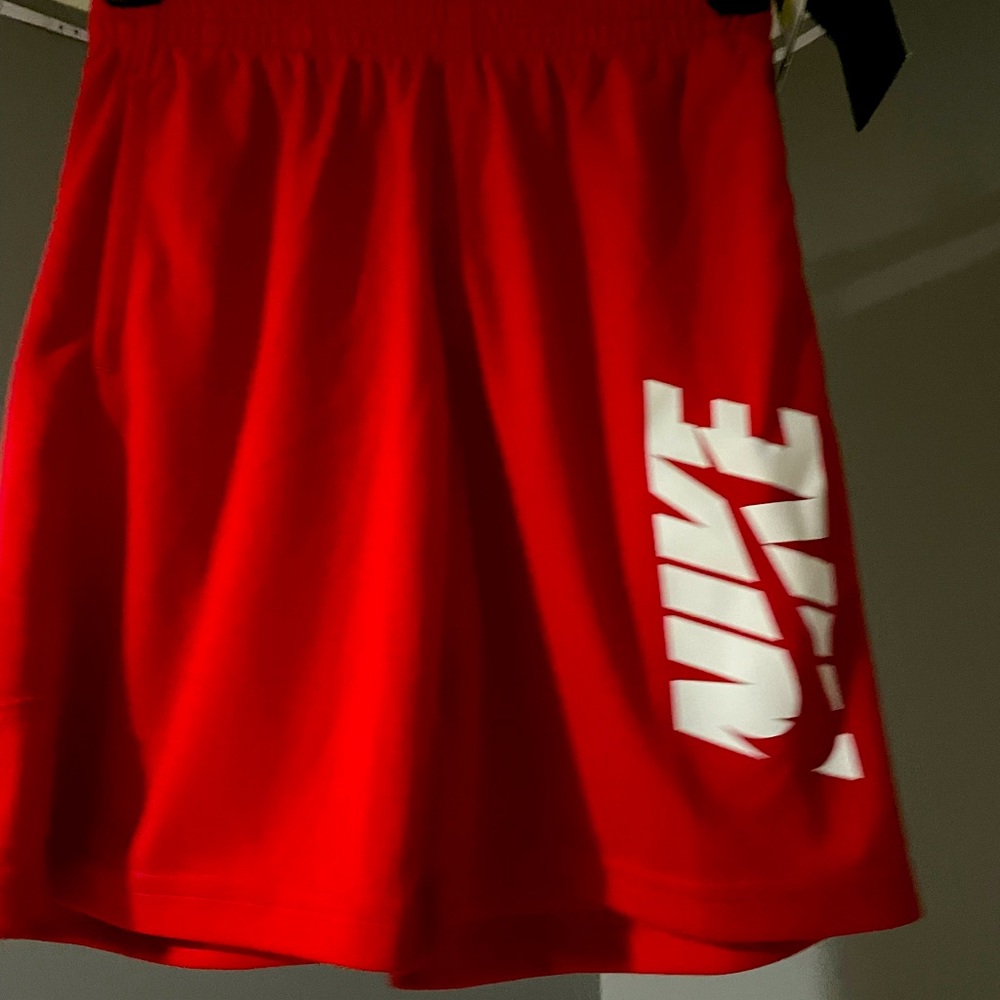 Boys Red & White Nike Shorts